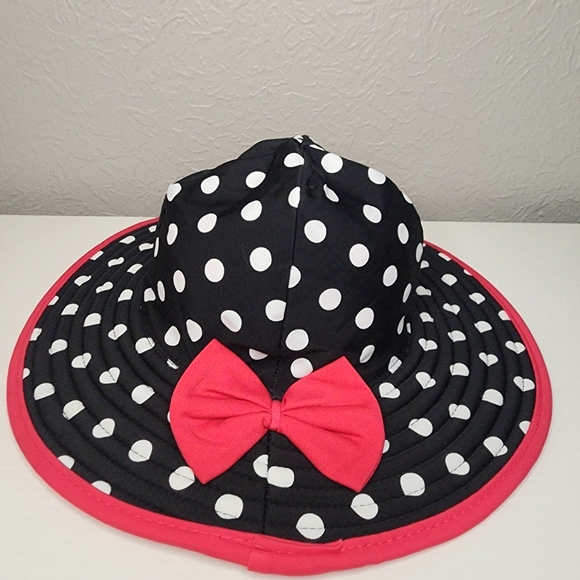 Ruffle Butts Polka Dot Hat with Pink‎ Bow Baby Size 0-12 Months - Picture 1 of 7